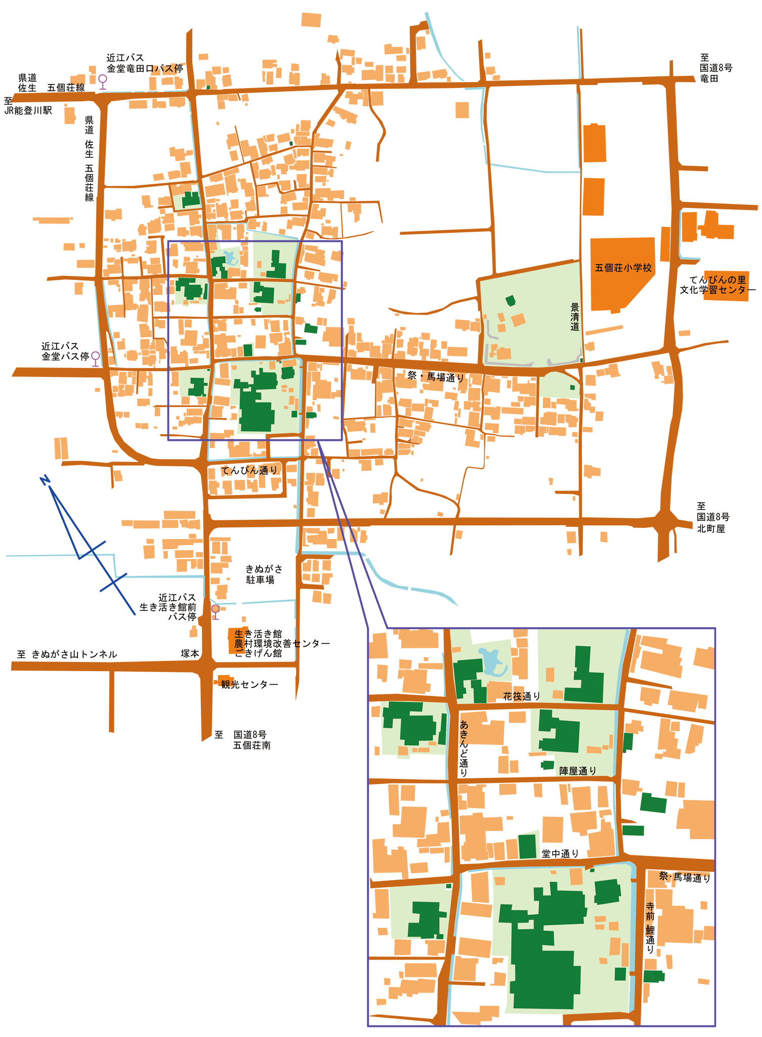 東近江市五個荘金堂の地図